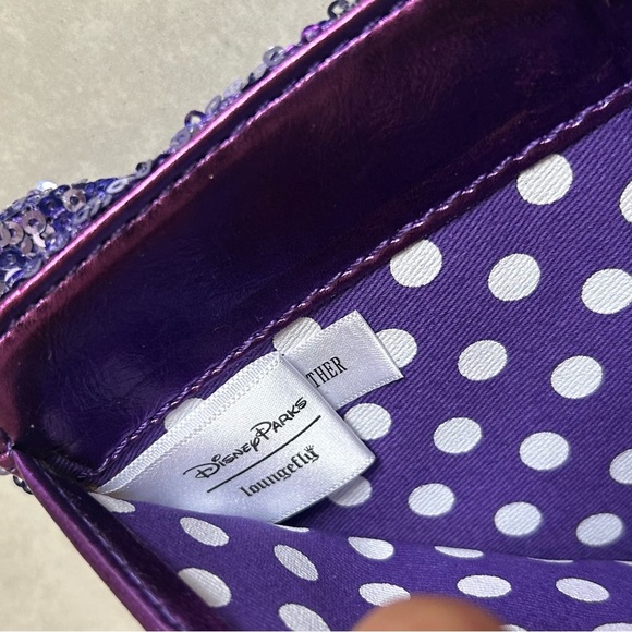 Disney Loungefly Minnie Purple Sequined Bifold Wallet, 1-Piece - Picture 10 of 12